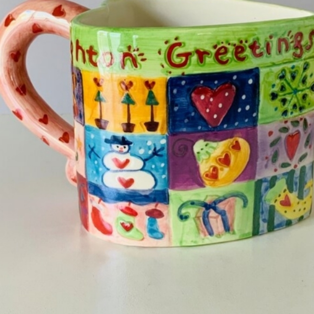 ❤️Brighton Greetings All Holiday Heart Shape Coffee Tea Cup Mug